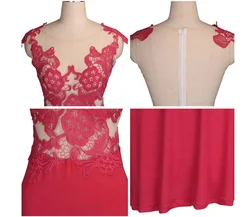 Custom Sleeveless O-neck Women Casual Trumpet Dress Elegant Lace Embroidery Weddings Bridesmaid Mermaid Dresses With Zipper