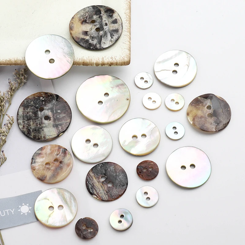 Factory Direct sales shirt coat clothes washable sustainable natural 2-hole shell buttons