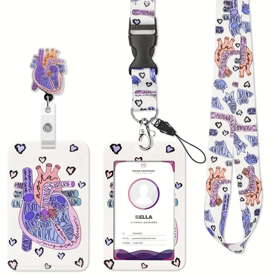 Wholesale Nurse Teacher Student Office Work Women Holder Rotatable Clips Mental Health Nursing Lanyards Name Badges Holders