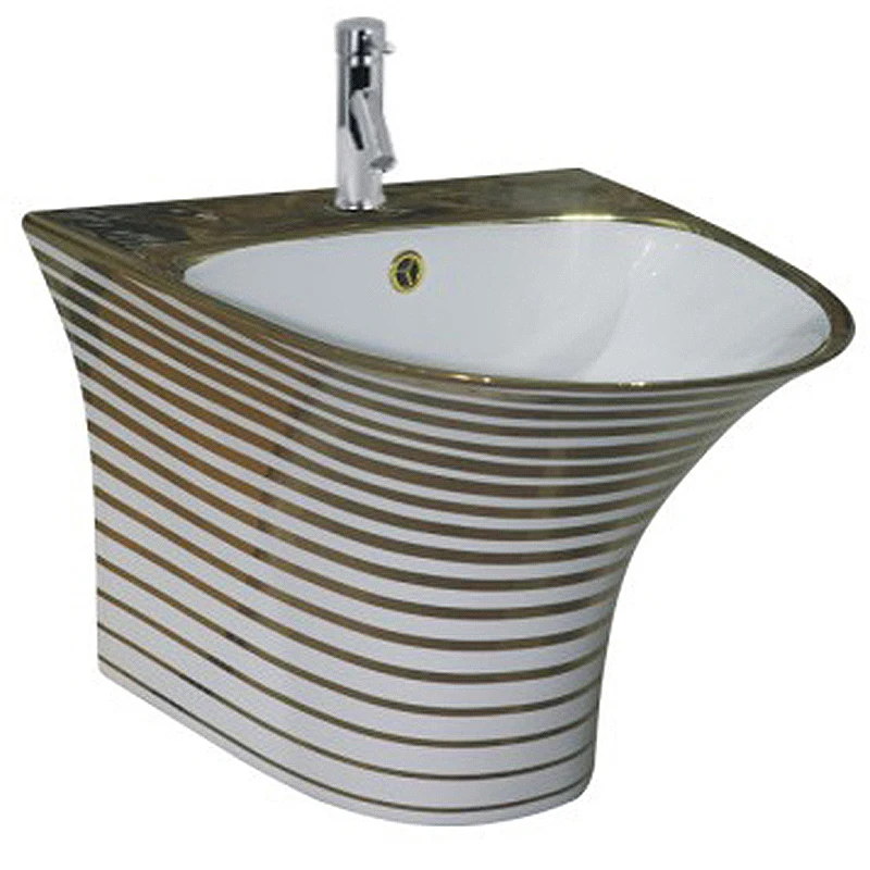 Plated Color Toilets Basin Set Golden Toilet Ceramic Luxury One Piece Modern Hotel Wall Mounted Gravity Flushing System 5 Years