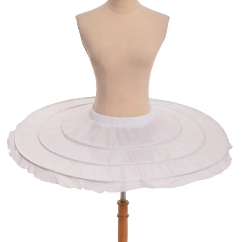 Flat 3 Hoop Petticoat for Women Ballet White Crinoline Bustle Pannier Tutu Skirt Kid 100% Polyester 1pcs/opp Bag Mariage Jupon