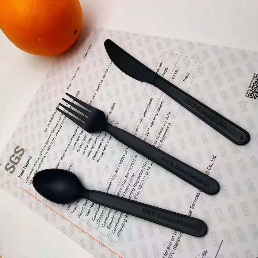 
Greenworks cPLA compostable utensils 7 inch Knife Bulk eco friendly restaurant knife sets for wedding 