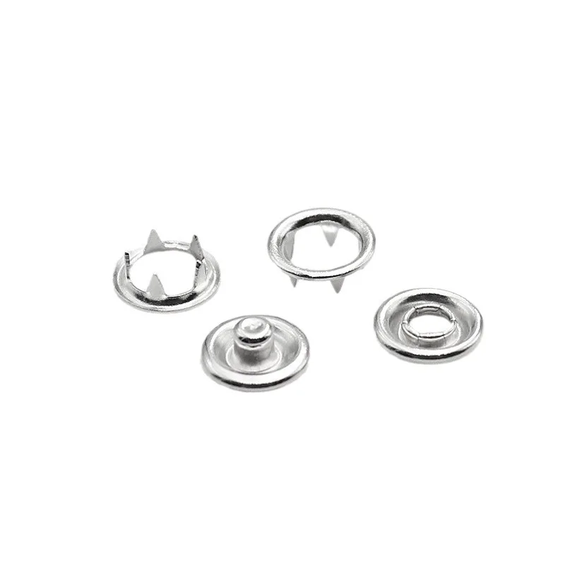 9.5mm 11mm Fashion Brass Pearl Four Parts Press Metal Prong Ring Snap Button for Clothes