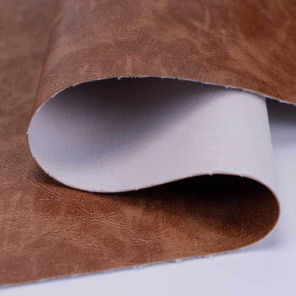 Synthetic Leather 1.0 mm Double Color Oilskin Faux PVC Vinyl Anti Mildew Durable Use for Bag Sofa Car and Upholstery