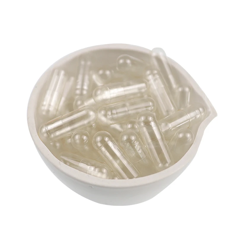 HOT Transparent Clear Gelatin Empty Capsules Printed LOGO 0 Size