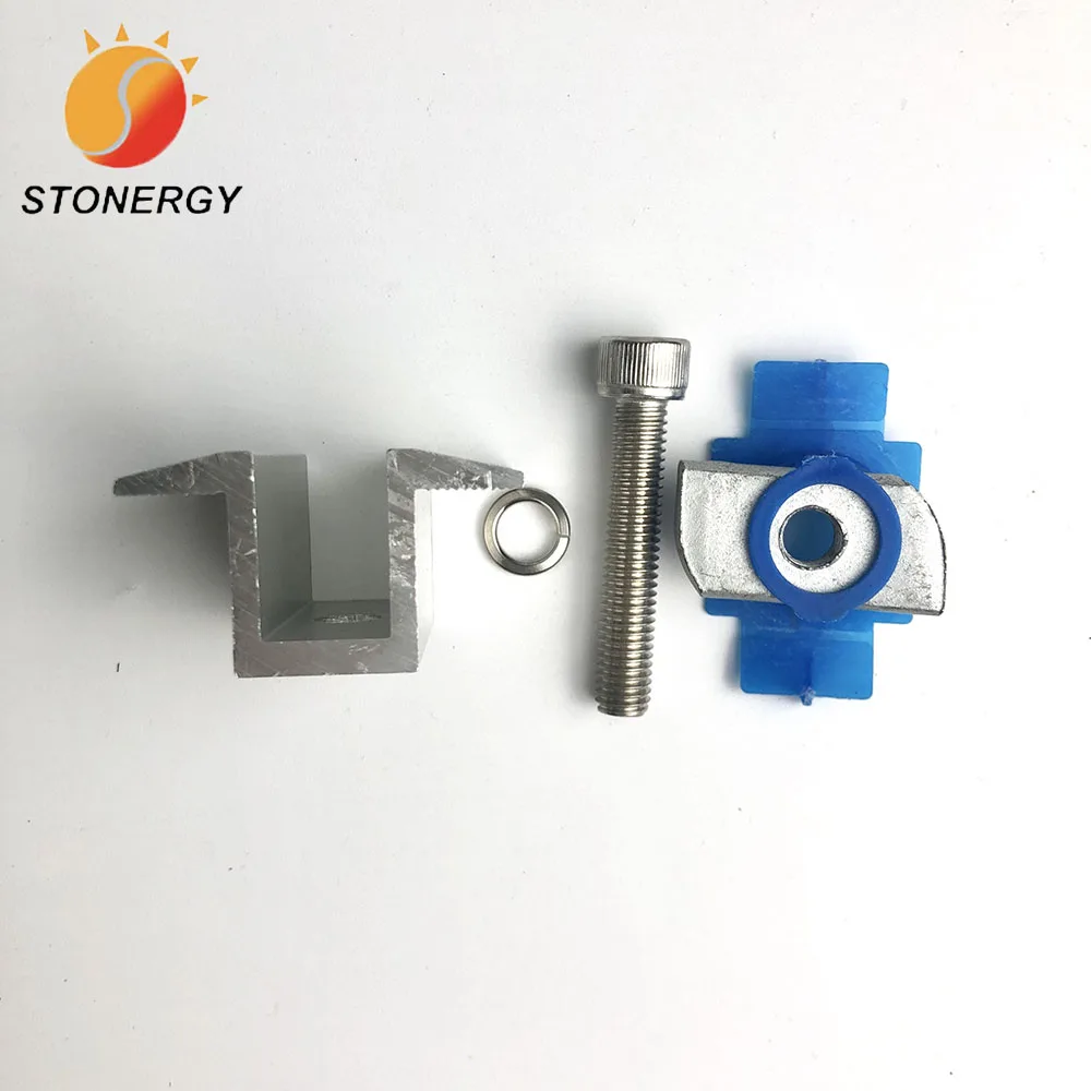 Solar Panel Mid Mounting Clamp for Steel Rail