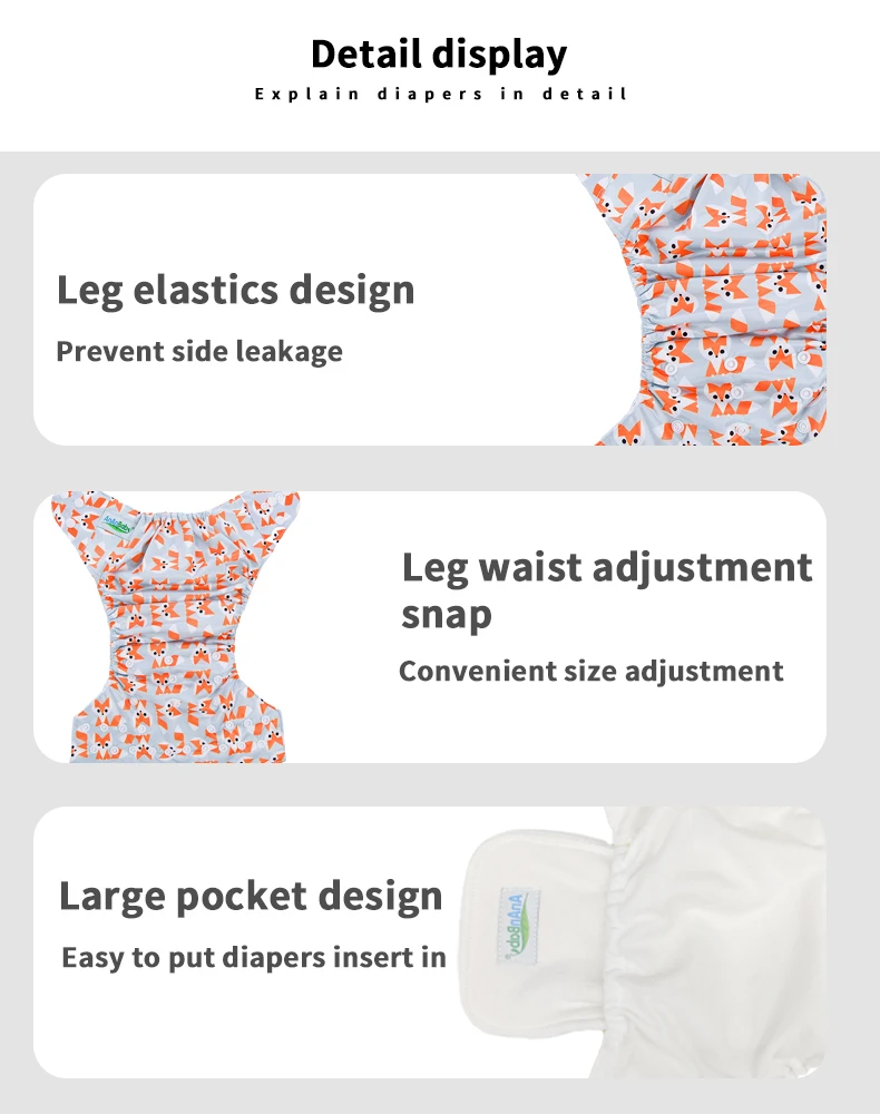 Reusable Organic Cotton Baby Cloth Diaper Nappy Baby Cloth Diapers For Babies Reusable Washable