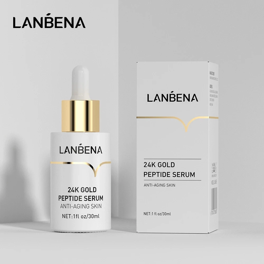 LANNENA 24k Золотая Пептидная сыворотка антивозрастной яркий крем для лица Питательный Увлажняющий минимизирующий тонкие линии уход за кожей 30