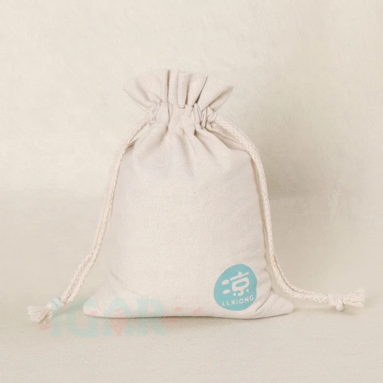 Canvas Drawstring White Color Shopping Bag Travel Portable Gift Bag Mini Packing Bags Coin Rice String Small Strappy Pockets