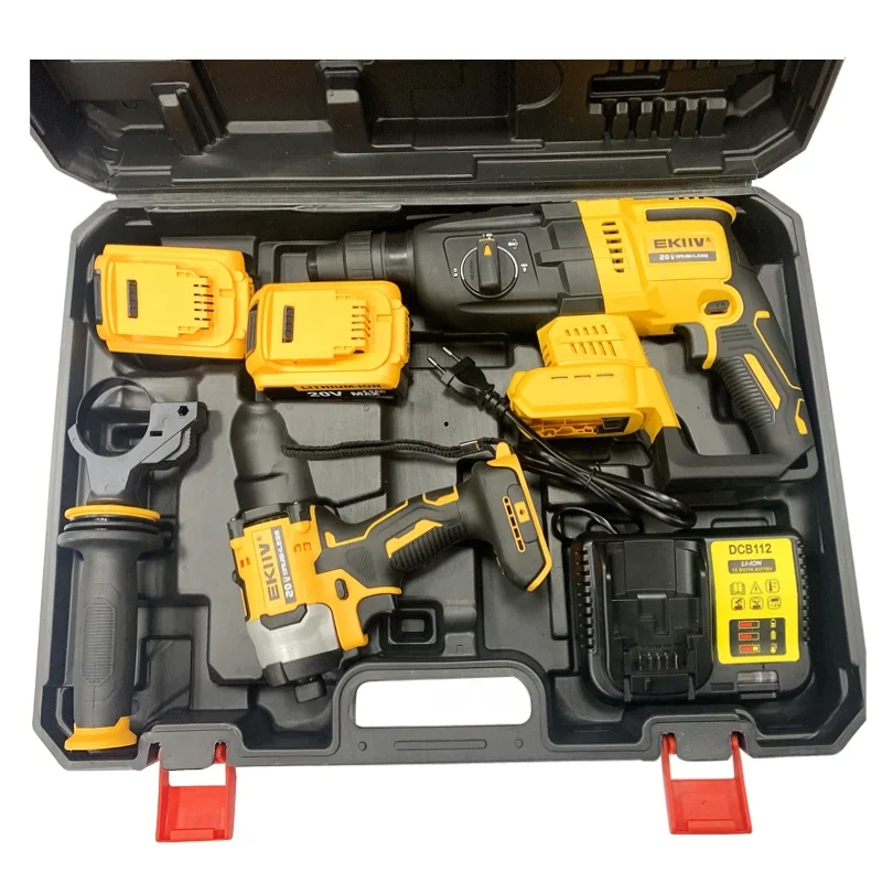20V Portable Lithium Battery Power Cordless Impact Drill Multifunction Electric Hand Drill Industrial Electric Screwdriver Set