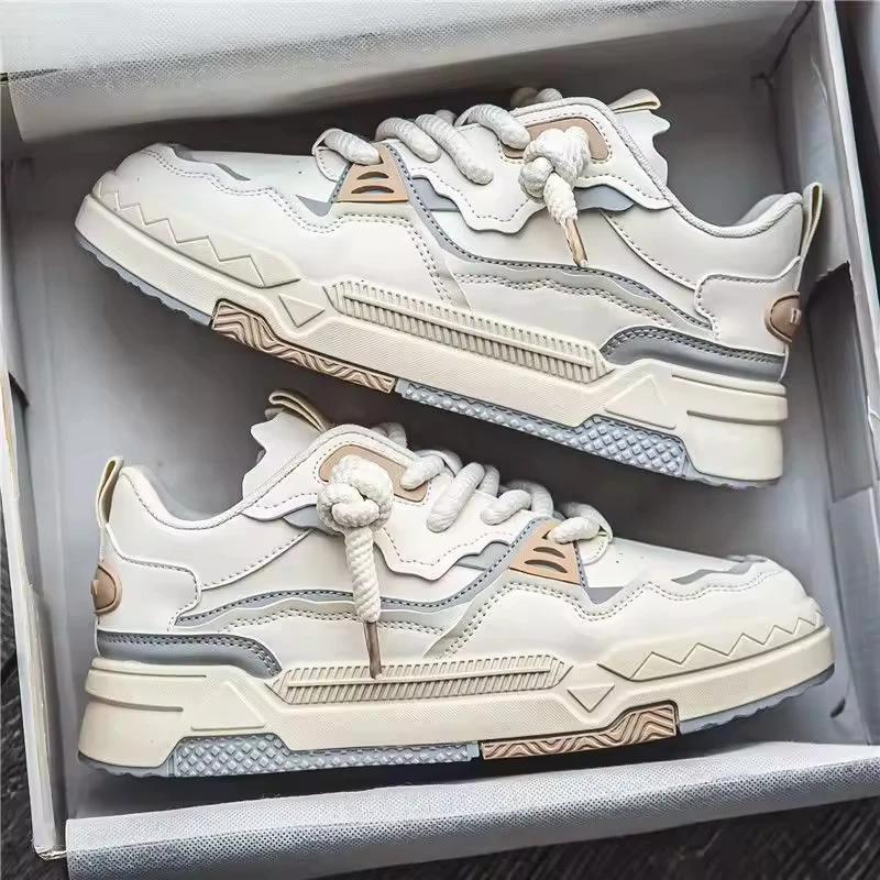 2024 New Thick Sole Causal Shoes Fashion Elevated Sports Shoes Men Trendy Anti-slip Walking Running Sneakers