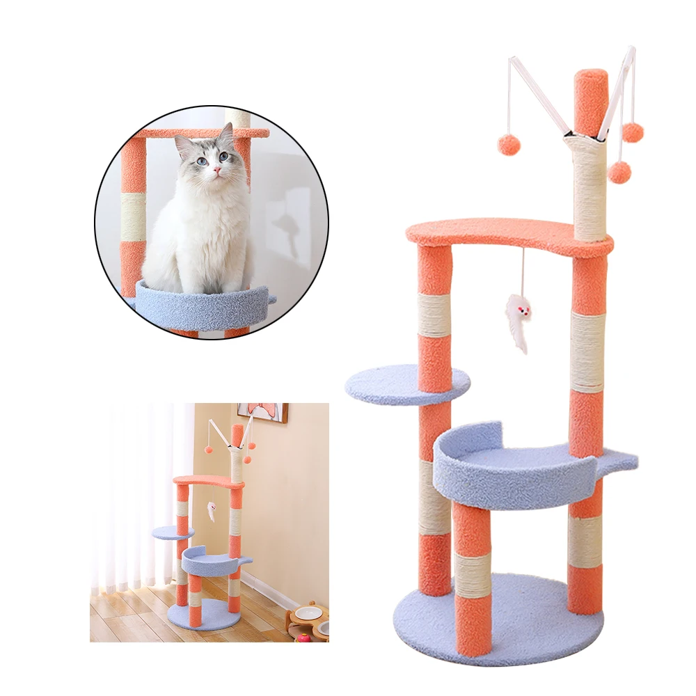 Cat Tree Tower for Indoor Cats with Sisal Scratching Posts and 3 Platform