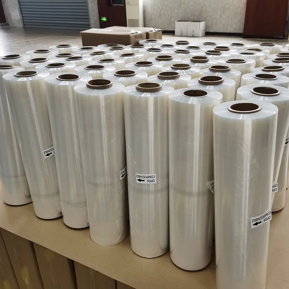 Biodegradable And Compostable Stretch Wrap Film Stretch Pallet Shrink Wrap