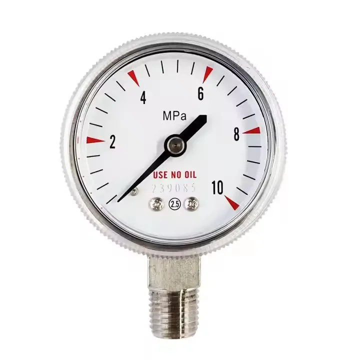 316 stainless steel Valve pressure gauge Pressure gauges for various pressure ranges