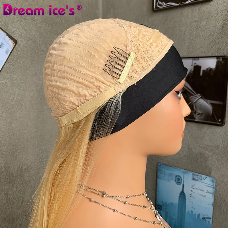 Wholesale 613 Honey Blonde Brazilian Straight Human Hair Headband Wigs Glueless Pre Plucked Remy 150% Density For Black Women
