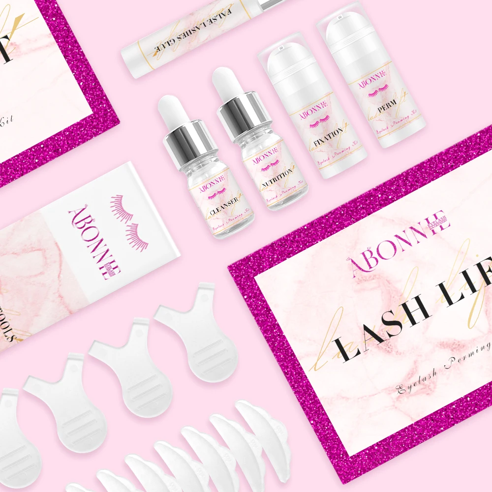 Abonnie Korea High Quality Eye Lash Lifting Set Profesional Eyelash Brow Lashlift Private Label Lash Lift Kit
