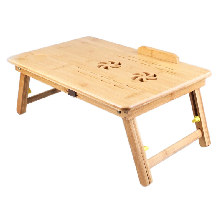 Многофункциональный портативный компьютерный стол из бамбука с подушкой