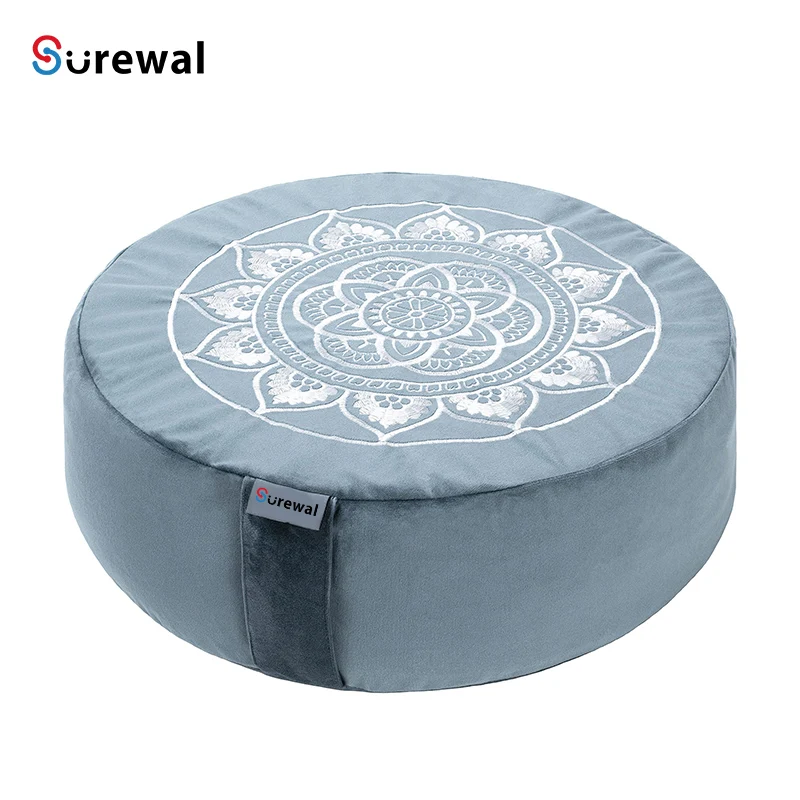Удобная напольная Подушка SUREWAL для медитации, подушка Zafu с традиционным тибетским узором, подушка для йоги из гречихи