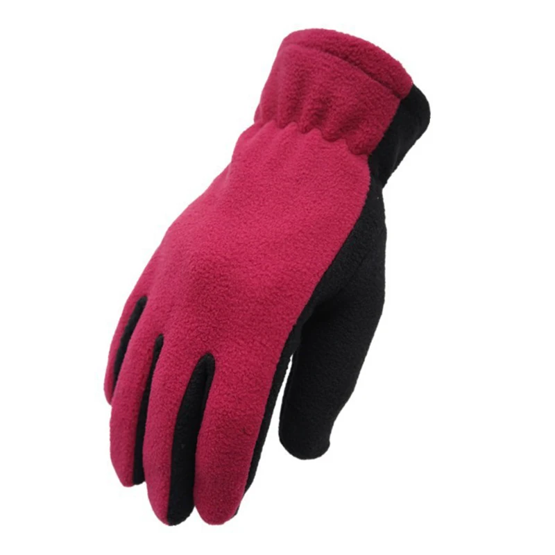 Candy Color AB Face Polar Fleece Gloves Winter Outdoor Unisex Single Layer Windproof Snow Riding Warm Fleece Gloves
