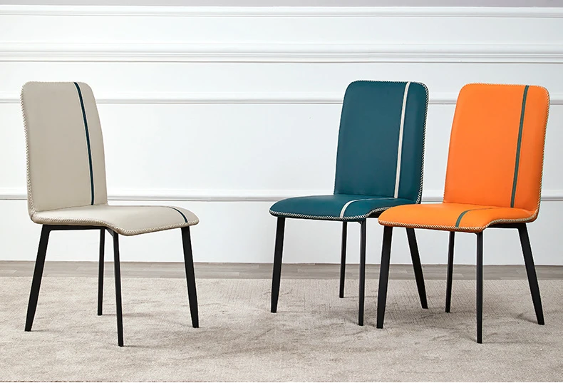 Modern Upholstered Factory Dining Chairs Leather High Back Coffee Chairs for Dining Room PU Leather Dining Restaurant Chair