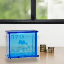 Judaica Tzedakah коробка акриловая витрина с печатным дизайном