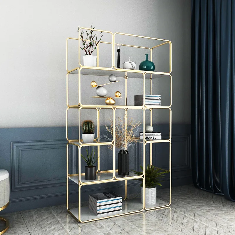 Living room shelf partition luxury Nordic bookshelf entrance floor storage storage rack modern bookshelf