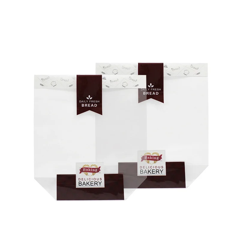 Custom Printed Clear Food Grade OPP Plastic Packing Pouch Bottom Gusset Bread Packaging Bag Sandwich Package Bags Wholesale
