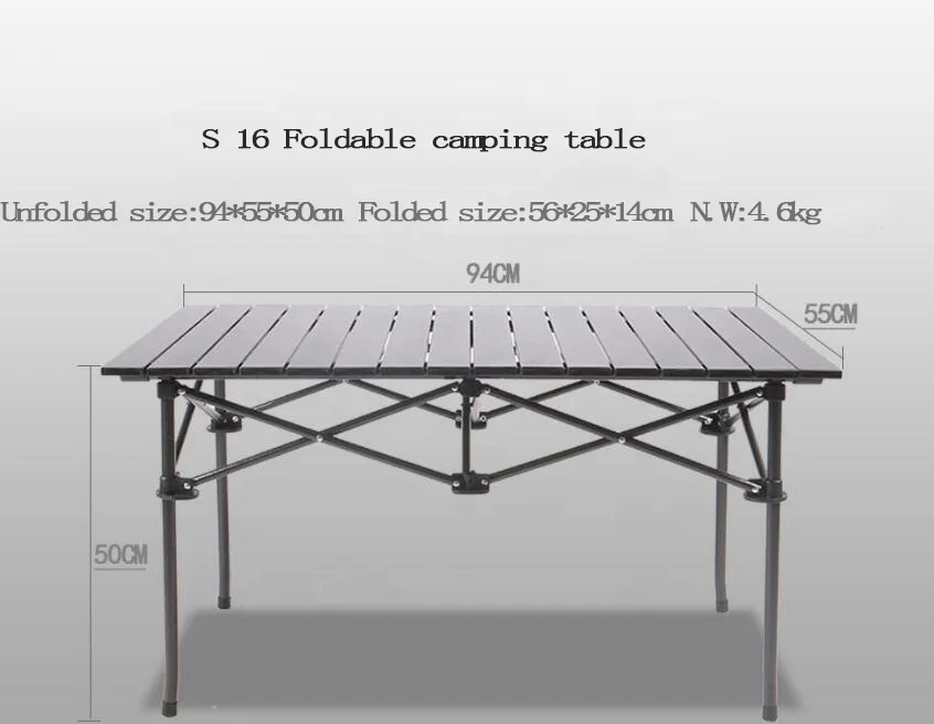 High quality portable easy folding aluminum various size foldable outdoor picnic camping table