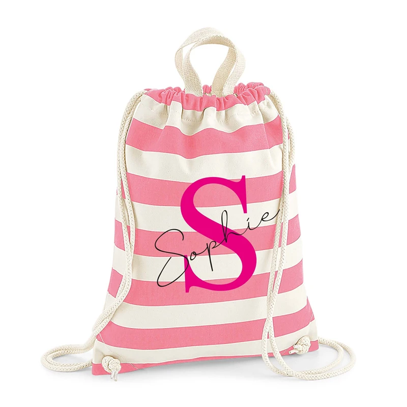 Custom Logo Drawstring Christmas Backpack Canvas Cotton Gift Bag