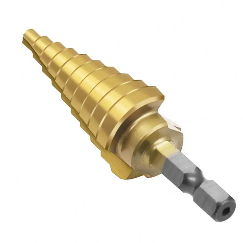 4-22mm HSS 4241 Step Drill Bit Straight Flute With Hex Shank For Wood Metal Hole Cutter