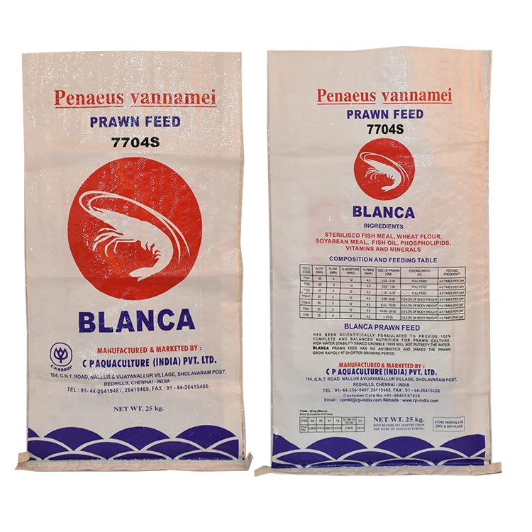 Factory Wholesale Fish Prawn Feed Bags 40kg Polypropylene Woven Sack
