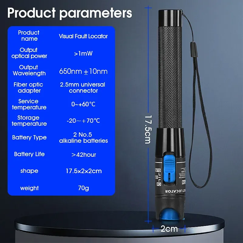 1mw Visual Fault Locator AUA-1 with Metal fuselage for optical fiber breakpoint detector 5km VFL