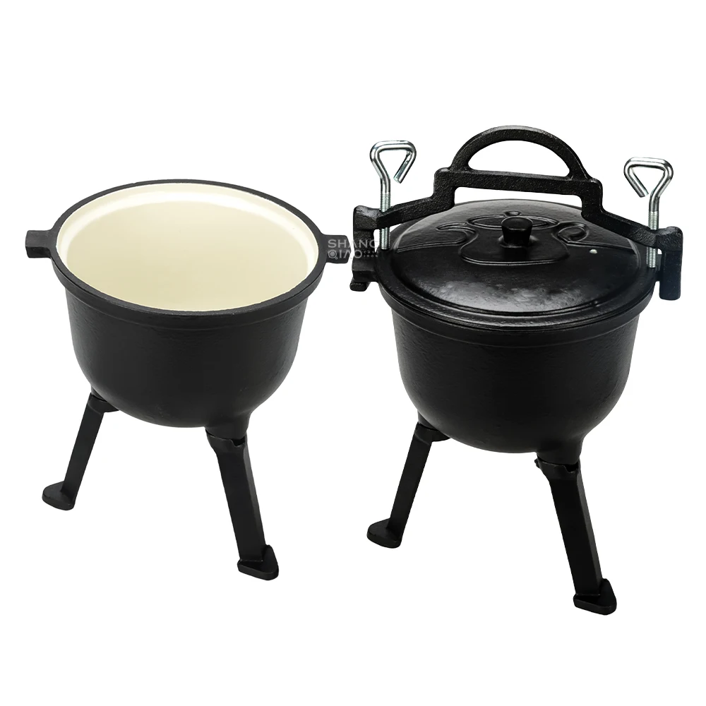 Эмалированная посуда, чугунный горшок для пикника