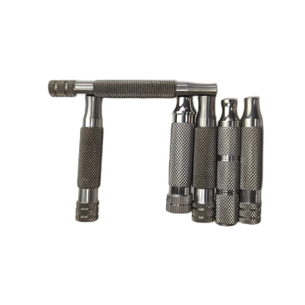 Custom razor metal holder with knurl aluminium stainless Aluminium safety razor stand holder/metal shaving razor stand base