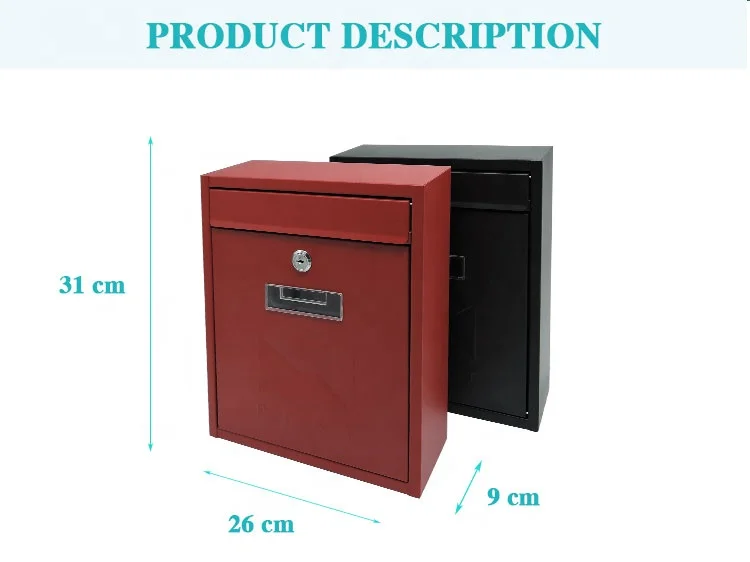 Metal Custom Color Modern Design Outdoor Wall Mounted Post Letter Box Galvanized Small Mini Apartment Mailbox