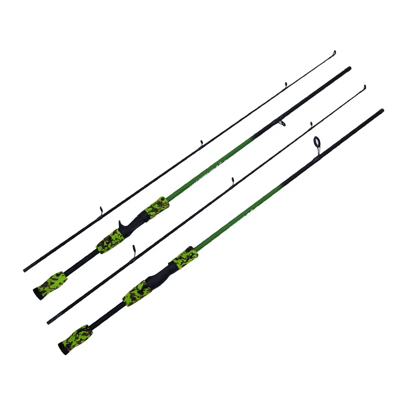 New Style High Quality 1.8m Sea Pole Green Camouflage Fishing Rod 1.8m Spinning Casting Rod for Freshwater