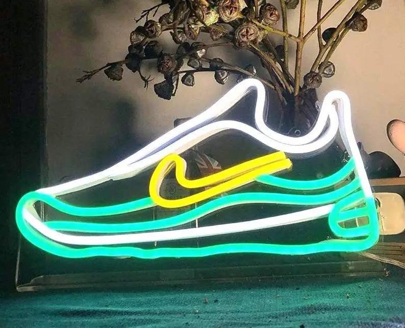  Прямая поставка зеленый башмак Nike Air Max Nature светодиодный неоновый Световой