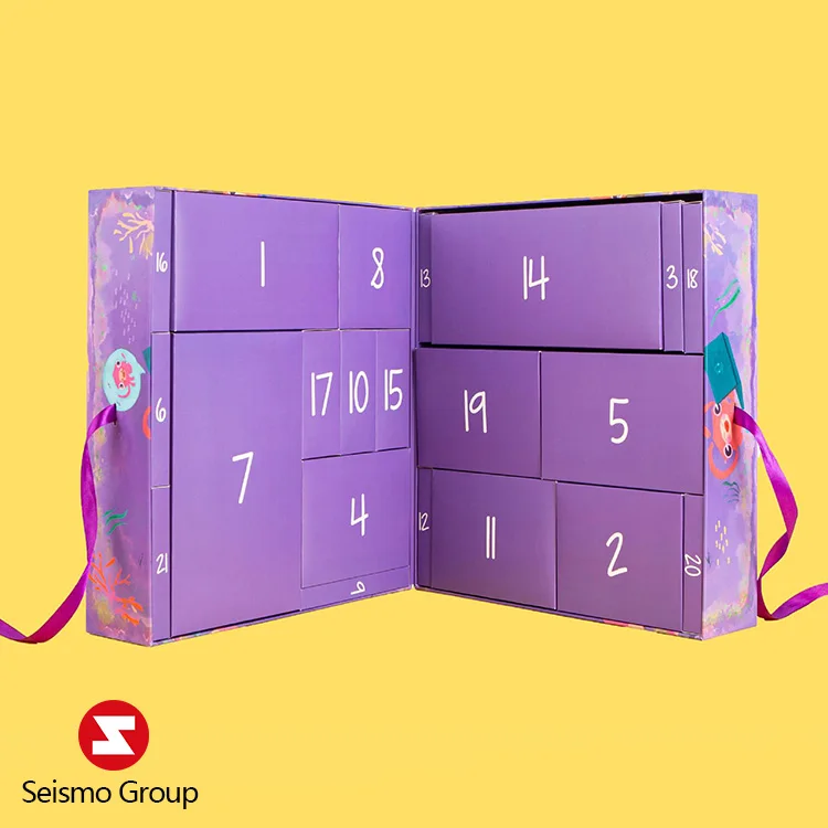 Wholesale Custom Logo Empty Diy Glitrer Box With Logo For Chocolate Cosmetic Christmas Gift Packaging And Calendar 12 Days