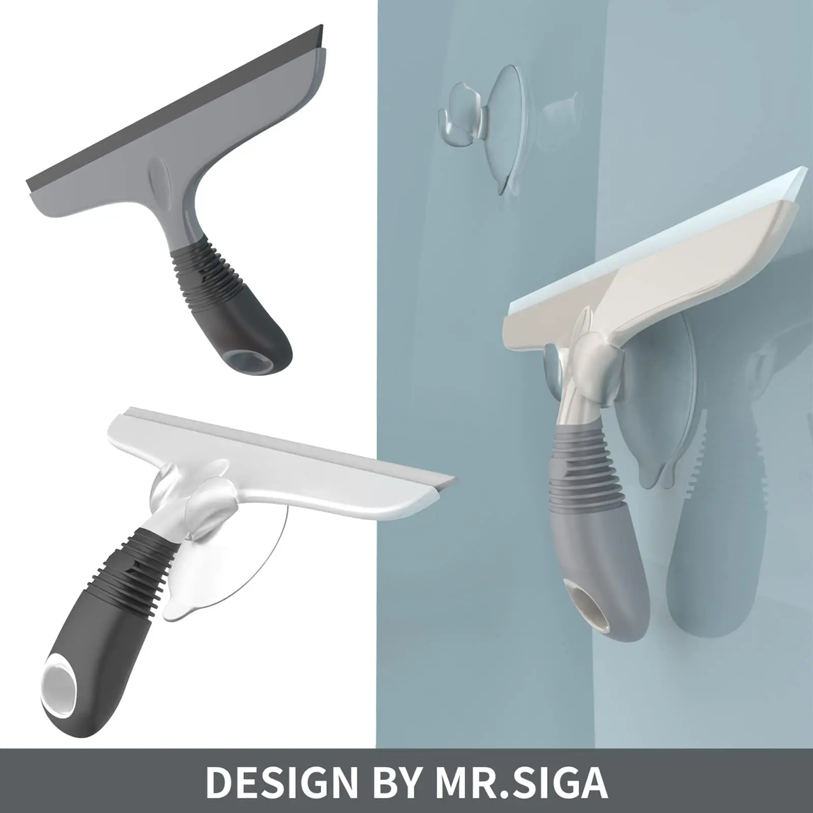 Eco Friendly Window Glass Cleaning Wiper Pp Handle Window Squeegee Cleaner 360 Rotate Silicone Rubber Window Squeegee