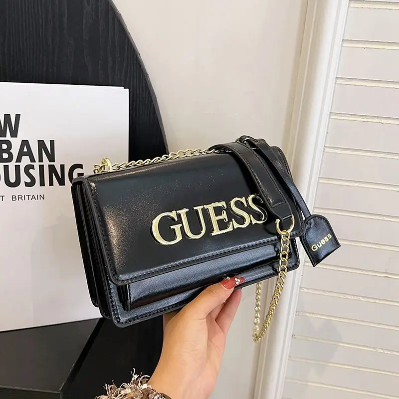 Messenger Bags Famous Brand GS 2024 Women Crossbody Purses Luxury Designer Ladies Long Chains PU Leather Shiny Shoulder Handbags