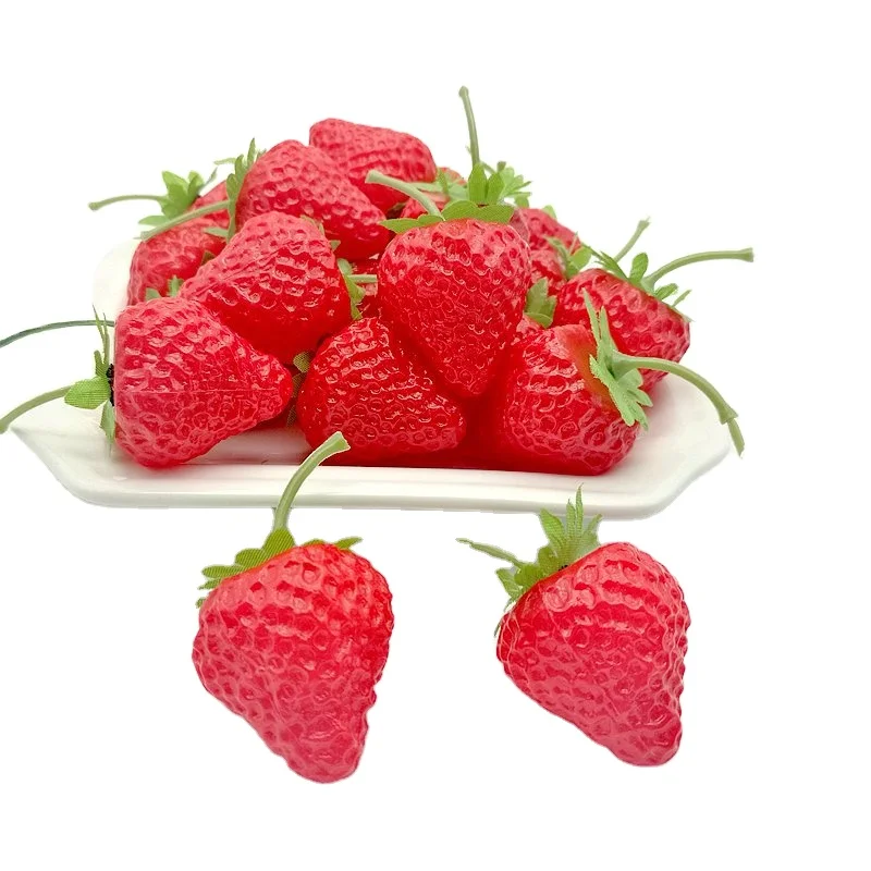 Lifelike Plastic Fake Fruit strawberries display artificial simulate strawberry home decor