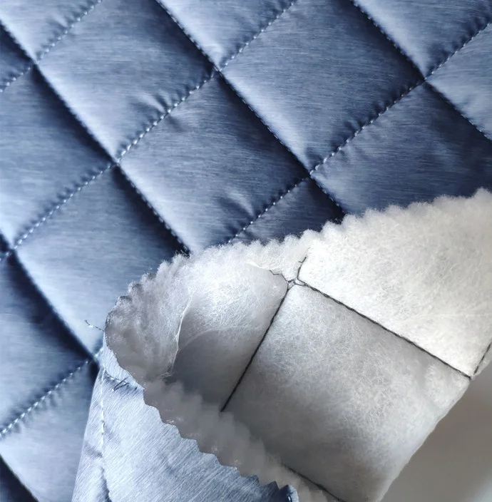 fashion double-side nylon melange quilting fabric with soft polyester padding for winter coat