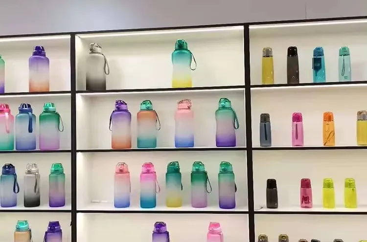 Top Seller Plastic Water Jug Bottle Custom LOGO 1050ml Motivational Tritan 1L Sports Tritan Water Bottle