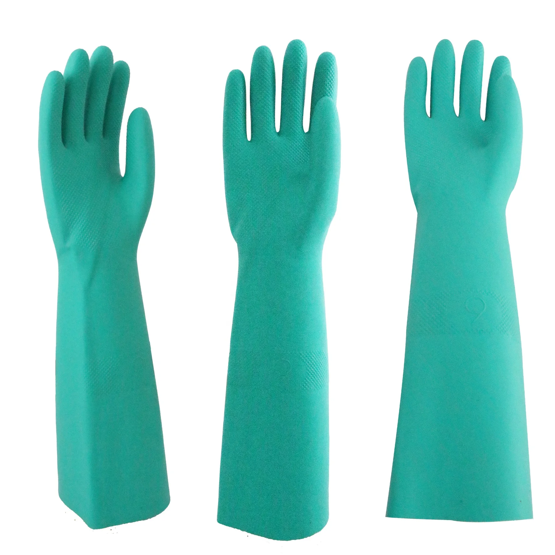 EN374 15mil green nitrile chemical resistant industrial household gloves