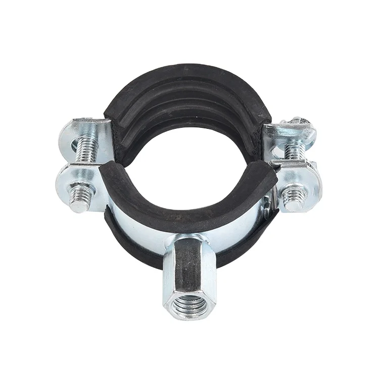 1 Inch DN25 High quality rubber lined pipe clamp isophonic pipe clamps split ring hangers pipe bracket forpipe size 32-35mm