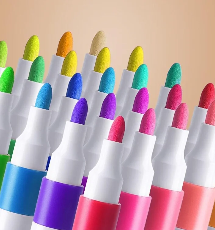 Acrylic Marker Pens Set 12 24 36 48 Colors Custom Logo Kids Drawing Markers Felt Tip Pen For Art Supplies