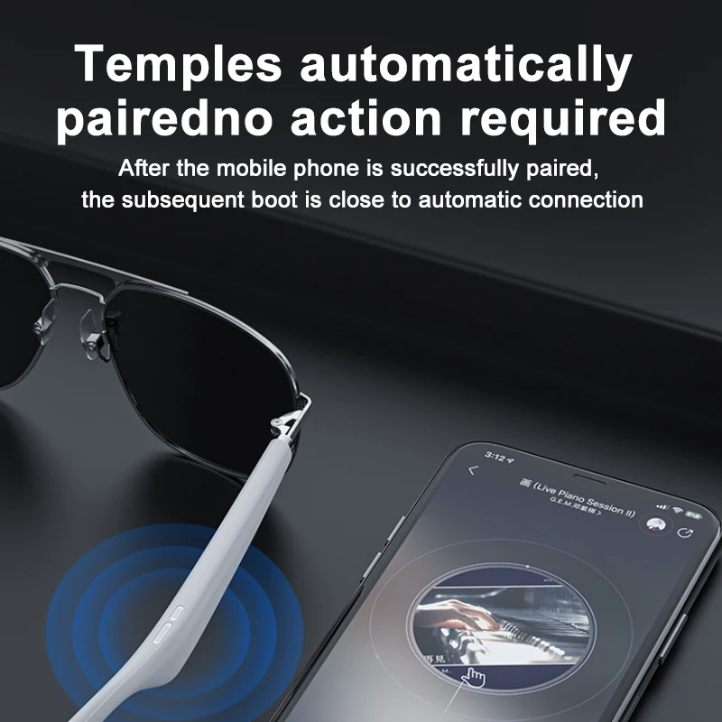 Hot Selling G01-01Smart Glasses Earphones Stereo Touch Control Wireless Headphone UV400 Sunglasses Polarized