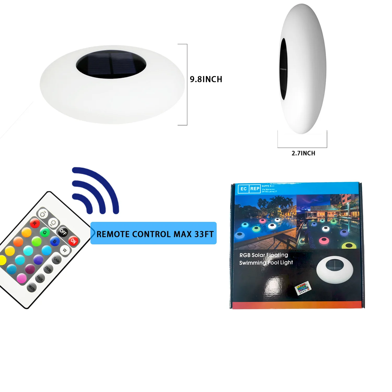 New Solar Water Float Lamp Pool Lamp Outdoor Waterproof LED Lamp Colorful LED Luminous swimming Pool Lights