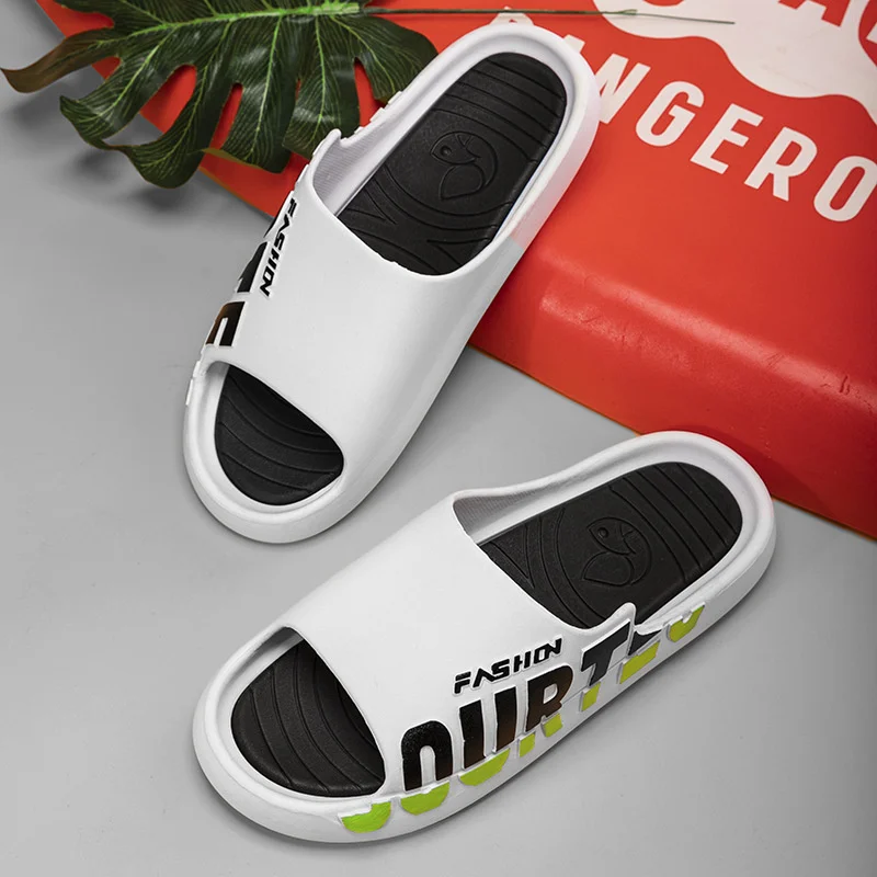 Light weight white summer casual pvc flat shoes slides men slippers unisex