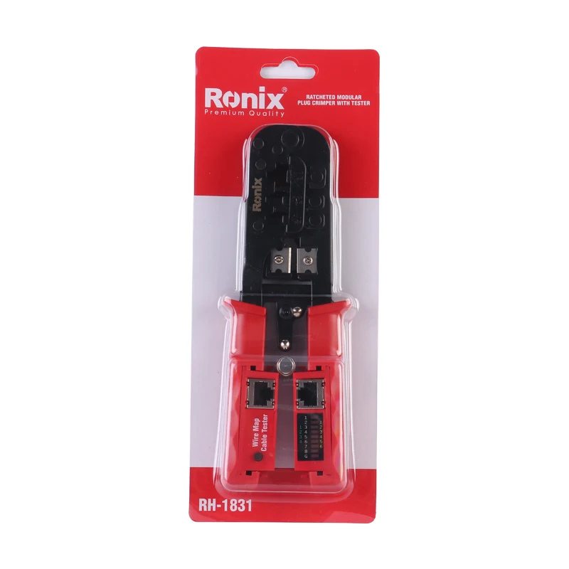 Ronix in stock RH-1831 SK-5 A3 steel Heavy duty Multifunction Network Cable Hand Crimper modular plug crimper plier with tester